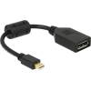 DELOCK Átalakító mini Displayport 1.1 male to Displayport female, fekete