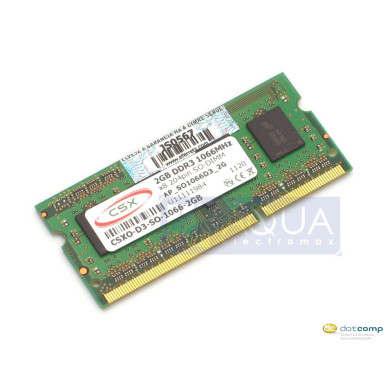 CSX Notebook 2GB DDR3 (1066Mhz, 256x8) SODIMM memória CSXO-D3-SO-1066-2GB