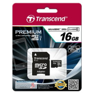 Transcend Memóriakártya Micro SDHC 16GB Class 10 UHS-I U1+ adapter