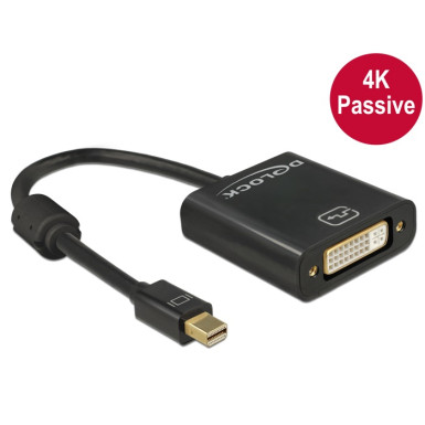 DELOCK Átalakító mini Displayport 1.2 male to DVI female 4K passzív, fekete