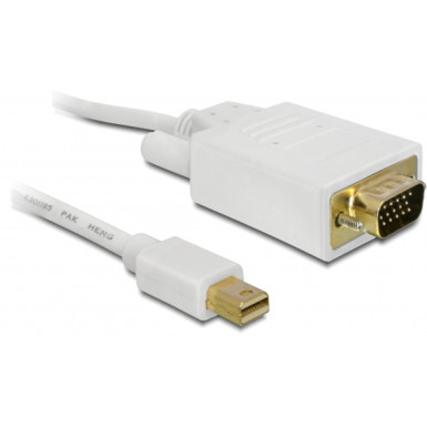 DELOCK kábel mini Displayport male to VGA 15 pin male, 2m, fehér