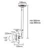 SUNNE Monitor/TV mennyezeti konzol 10"-32" (LCD-A504K) dönthető, forgatható táv:500-850mm, max: VES
