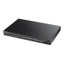 ZYXEL Switch 24x1000Mbps+2xSFP POE (175 Watt) Smart Menedzselhető
