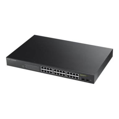 ZYXEL Switch 24x1000Mbps+2xSFP POE (175 Watt) Smart Menedzselhető