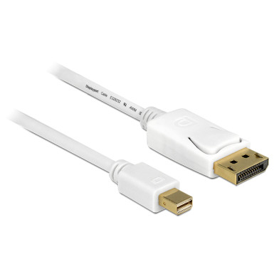 DELOCK kábel mini Displayport 1.2 male to Displayport male, 2m, fehér