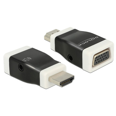 DELOCK Átalakító HDMI-A male to VGA female audió funkcióval