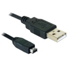 Delock USB A - USB mini B 4pin M/M adatkábel 1.5m (Hirose) fekete