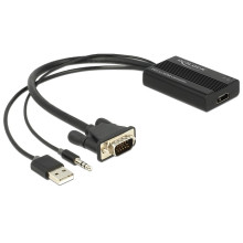 Delock VGA USB Jack 3,5mm - HDMI M/F adapter 0.25m