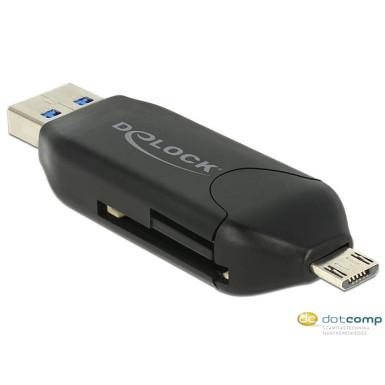 Micro USB OTG SD+MicroSD kártyaolvasó+USB 3.0 Delock 91734