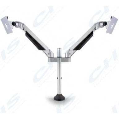 Multibrackets Gaslift asztali rögzítő LCD/PLAZMA/LED dupla karos konzol ezüst színű, Vesa 75x75 100x100