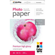 ColorWay Prémium Fotópapír Magasfényű, 255 g/m, A4, 50 lap