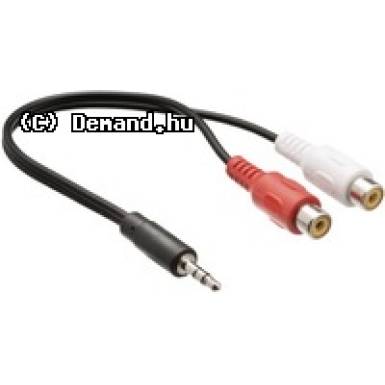 Valueline Jack sztere&oacute; hang adapterk&aacute;bel, 3,5 mm-es dugasz &ndash; 2x RCA aljzat, 0,20 m, fekete