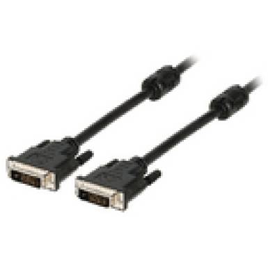 Valueline DVI-k&aacute;bel: DVI-D 24+1 tűs apa &ndash; DVI-D 24+1 tűs apa, 5,00 m, fekete VLCP32000B50