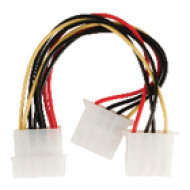 Valueline Molex tápfeszültség osztókábel, Molex dugasz – 2x Molex aljzat, 0,15 m, többszínű