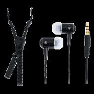 LogiLink "Zippzár'' Sztereo fülbe dugható fülhallgató Mikrofonnal és távirányítóval , fekete
