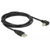 Delock USB A - USB B M/M adatkábel 2m egyenes/90° fekete