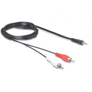 DELOCK audio kábel DC jack 3.5 mm male - 2x RCA apa 1.5m (84000)