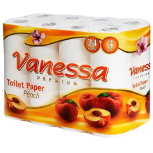 BRAND Toalettpapír, 3 rétegű, 24 tekercses, "Vanessa"