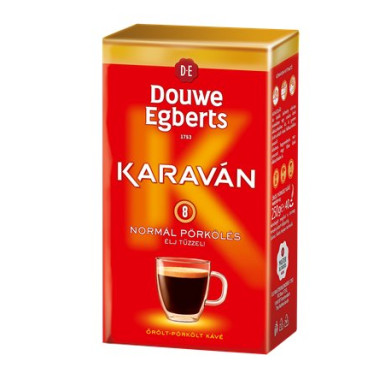DOUWE EGBERTS Kávé, pörkölt ,őrölt, vákuumos csomagolásban, 250 g, DOUWE EGBERTS "Karaván" normál pörkölés