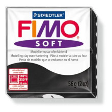 FIMO Gyurma, 56 g, égethető, FIMO "Soft", fekete