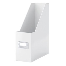 LEITZ Iratpapucs, PP/karton, 95 mm, lakkfényű, LEITZ "Click&Store", fehér