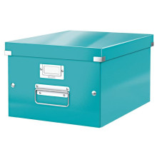 LEITZ Irattároló doboz, A4, lakkfényű, LEITZ "Click&Store", jégkék