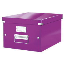 LEITZ Irattároló doboz, A4, lakkfényű, LEITZ "Click&Store", lila