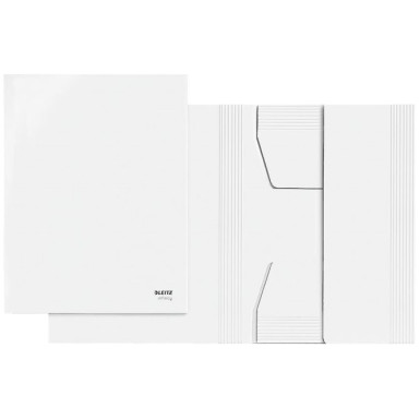 LEITZ Pólyás dosszié, újrahasznosított karton, A4, LEITZ "Infinity", fehér