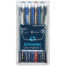Schneider Rollertoll készlet, 0,3 mm, SCHNEIDER "One Hybrid C", 4 szín