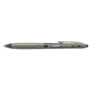 STABILO Golyóstoll, 0,38 mm, nyomógombos, szürke tolltest, STABILO "Performer+", fekete