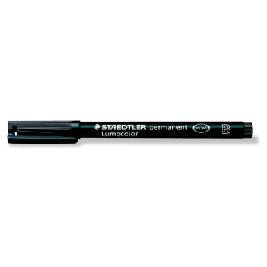 STAEDTLER Alkoholos marker, OHP, 1-2,5 mm, STAEDTLER "Lumocolor 314 B", fekete