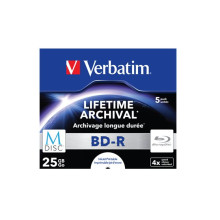 VERBATIM BD-R BluRay lemez, archiváló, nyomtatható, M-DISC, 25GB, 4x, normál tok, VERBATIM
