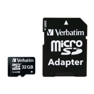 VERBATIM Memóriakártya, Micro SDHC, 32GB, Class 10, adaterrel, VERBATIM