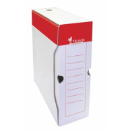 VICTORIA Archiváló doboz, A4, 100 mm, karton, VICTORIA, piros-fehér