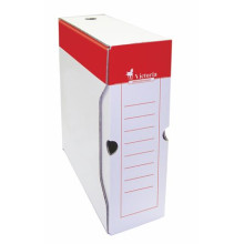 VICTORIA Archiváló doboz, A4, 100 mm, karton, VICTORIA, piros-fehér