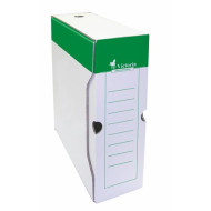 VICTORIA Archiváló doboz, A4, 100 mm, karton, VICTORIA, zöld-fehér