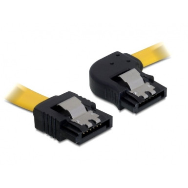 DELOCK Cable SATA right/straight metal yellow 30cm (82496)