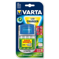 VARTA Elemtöltő, AA ceruza/AAA mikro, 4x2600 mAh AA, LCD kijelző, 12V USB, VARTA