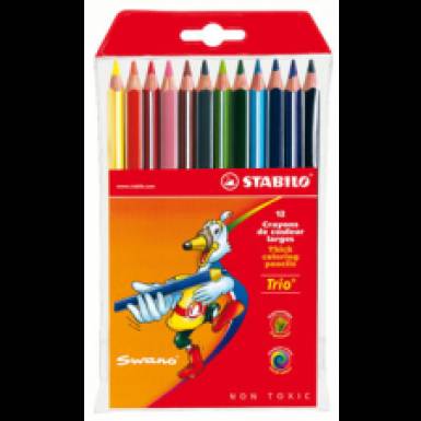 STABILO Színes ceruza, háromszögletű, vastag, STABILO "Trio", égkék