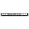 KE-LINE Patch panel 1U, fekete, üres, 24 db keystone jack számára KEP-EMPTY-S