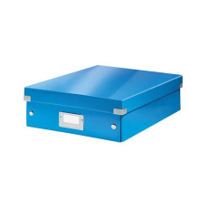 LEITZ Tárolódoboz, rendszerező, laminált karton, M méret, LEITZ "Click&Store", kék