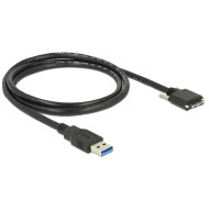 Delock 83597 Kábel USB 3.0 A típusú dugó  USB 3.0 Micro-B típusú dugó csavarokkal ellátott 1 m