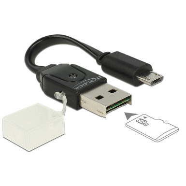 Micro USB OTG MicroSD kártyaolvasó Delock 91709