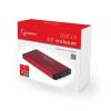 Gembird 2,5" külső ház SATA - USB3.0, Aluminium, Vörös