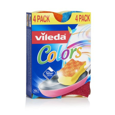 VILEDA Mosogatószivacs, 3+1 db,  VILEDA "Pure Active Colors"