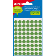APLI Etikett, 8 mm kör, kézzel írható, színes, APLI, zöld, 288 etikett/csomag