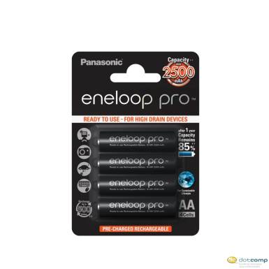 Panasonic Eneloop Pro 1.2V AA 2500mAh akku (4db) /BK3HCDE-4BE/ "Ready to use" Panasonic Eneloop Pro 1.2V AA 2500mAh akku (4db) /BK3HCDE-4BE/ "Ready to use"