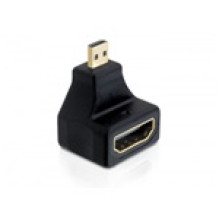 Delock HDMI micro D Ethernet - HDMI M/F adapter 90°-os fekete