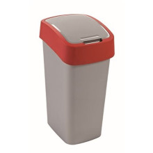 CURVER Billenős szelektív hulladékgyűjtő, műanyag, 50 l, CURVER, piros/szürke
