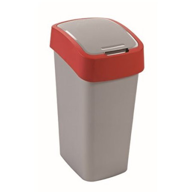 CURVER Billenős szelektív hulladékgyűjtő, műanyag, 50 l, CURVER, piros/szürke